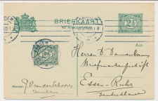 Briefkaart G. 81 I / Bijfrankering Arnhem - Duitsland 1914