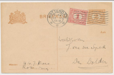 Briefkaart G. 88 a I / Bijfrankering Rotterdam - Den Dolder 1919
