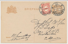 Briefkaart G. 88 a I / Bijfrankering Amsterdam - Enkhuizen 1916