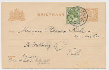 Briefkaart G. 88 b II / Bijfrankering Velp - Tiel 1919