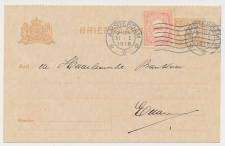 Briefkaart G. 88 b II / Bijfrankering Amsterdam - Edam 1918