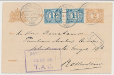 Briefkaart G. 88 b II / Bijfrank.  Bloemendaal - Rotterdam 1920
