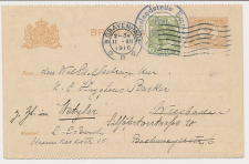 Briefkaart G. 88 b II / Bijfrankering Den Haag Duitsland 1916