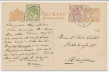 Briefkaart G. 89 I / Bijfrankering Edam - Duitsland 1921