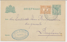 Briefkaart G. 90 aII / Bijfrankering Beekbergen - Bergharen 1920