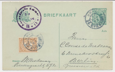 Briefkaart G. 90 b I / Bijfrankering Amsterdam - Duitsland 1919