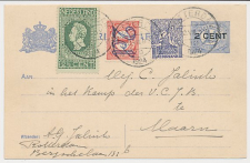 Briefkaart G. 92 II / Bijfrankering Rotterdam - Maarn1924