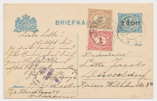Briefkaart G. 94 a I / Bijfrankering Hilversum - Duitsland 1919