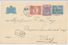 Briefkaart G. 94 b II / Bijfrankering Rotterdam - Den Haag 1922