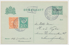Briefkaart G. 96 a I / Bijfrankering Amsterdam - Amersfoort