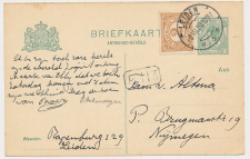 Briefkaart G. 100 A / Bijfrankering Leiden - Nijmegen 1920
