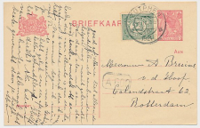 Briefkaart G. 103 I / Bijfrankering Zutphen - Rotterdam 1921