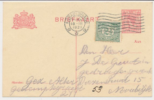 Briefkaart G. 103 I / Bijfrankering Den Haag - Noordwijk 1921