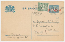 Briefkaart G. 106 a I / Bijfrankering Locaal te Utrecht 1921