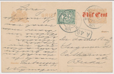 Briefkaart G. 107 a I / Bijfrankering Nijmegen - Breda 1921