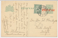 Briefkaart G. 114 I / Bijfrankering Hilversum - Delft 1921