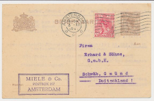 Briefkaart G. 122 I / Bijfrankering Amsterdam - Duitsland 1921