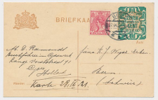 Briefkaart G. 166 / Bijfrankering Goes - Zwitserland 1921