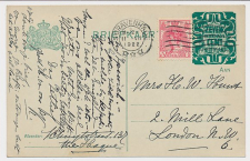 Briefkaart G. 168 a I / Bijfrankering Den Haag - GB / UK 1922