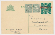 Briefkaart G. 184 A / Bijfrankering Utrecht - Duitsland 1921