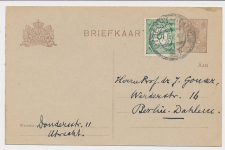 Briefkaart G. 191 I / Bijfrankering Utrecht - Duitsland 1922