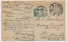 Briefkaart G. 195 / Bijfrankering Amsterdam - USA 1923