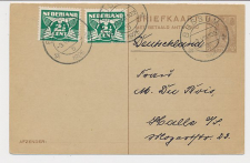 Briefkaart G. 195 V / Bijfrankering Bussum - Duitsland 1925