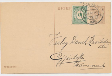 Briefkaart G. 198 / Bijfrankering Bussum - Denemarken 1923