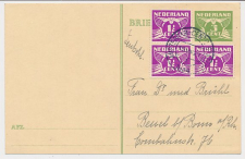 Briefkaart G. 228 / Bijfrankering Amsterdam - Duitsland 1934