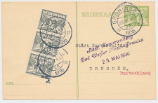 Briefkaart G. 228 / Bijfrankering Groningen - Duitsland 1936