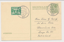 Briefkaart G. 230 / Bijfrankering Venlo - Duitsland 1937