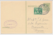 Briefkaart G. 237 / Bijfrankering Amsterdam - Frankrijk 1937
