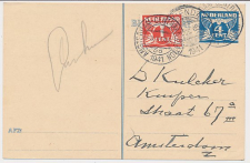 Briefkaart G. 252 / Bijfrankering Locaal te Amsterdam 1941