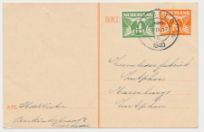 Briefkaart G. 255 / Bijfrankering Almelo - Zutphen 1940