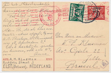 Briefkaart G. 275 b / Bijfrankering Elst - Belgie 1943