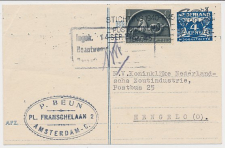 Briefkaart G. 276 c / Bijfrankering Amsterdam - Hengelo 1945