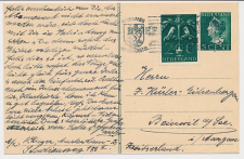 Briefkaart G. 279 / Bijfrankering Amsterdam - Zwitserland 1946