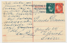 Briefkaart G. 289 / Bijfrankering Amsterdam - Zwitserland 1947