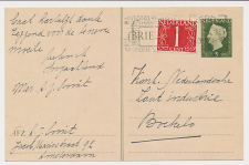 Briefkaart G. 291 a / Bijfrankering Amsterdam - Boekelo 1948