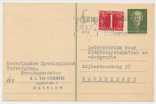 Briefkaart G. 300 / Bijfrankering Haarlem - Wageningen 1952