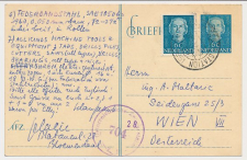Briefkaart G. 302 / Bijfrankering Amsterdam - Oostenrijk 1951