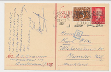 Briefkaart G. 306 / Bijfrankering Amsterdam - Duitsland 1953