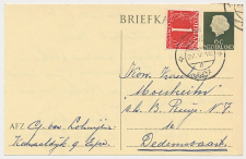 Briefkaart G. 313 / Bijfrankering Epe - Dedemsvaart 1957
