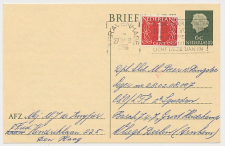 Briefkaart G. 313 / Bijfrankering Den Haag - Arnhem 1956
