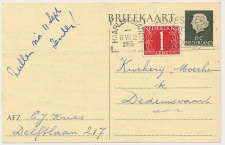 Briefkaart G. 313 / Bijfrankering Haarlem - Dedemsvaart 1956