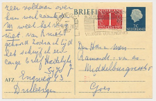 Briefkaart G. 315 / Bijfrankering Utrecht - Goes 1957