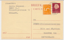Briefkaart G. 317 / Bijfrankering Sittard - Duitsland 1959