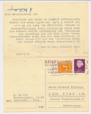 Briefkaart G. 322 / Bijfrank. Amsterdam - Oostenrijk 1966 v.v.