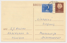 Briefkaart G. 325 / Bijfrankering Hillegom - Dedemsvaart 1966