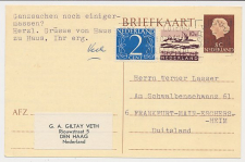 Briefkaart G. 325 / Bijfrankering Den Haag - Duitsland 1963